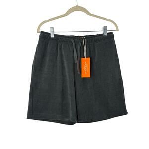 NEW Negative Space Corduroy Lounge Shorts Elastic Waist Dark Gray M Lounge